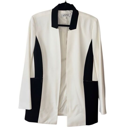 Kasper Women's Long Sleeve Open Front Color Block Jacket Size Large - Picture 5 of 11